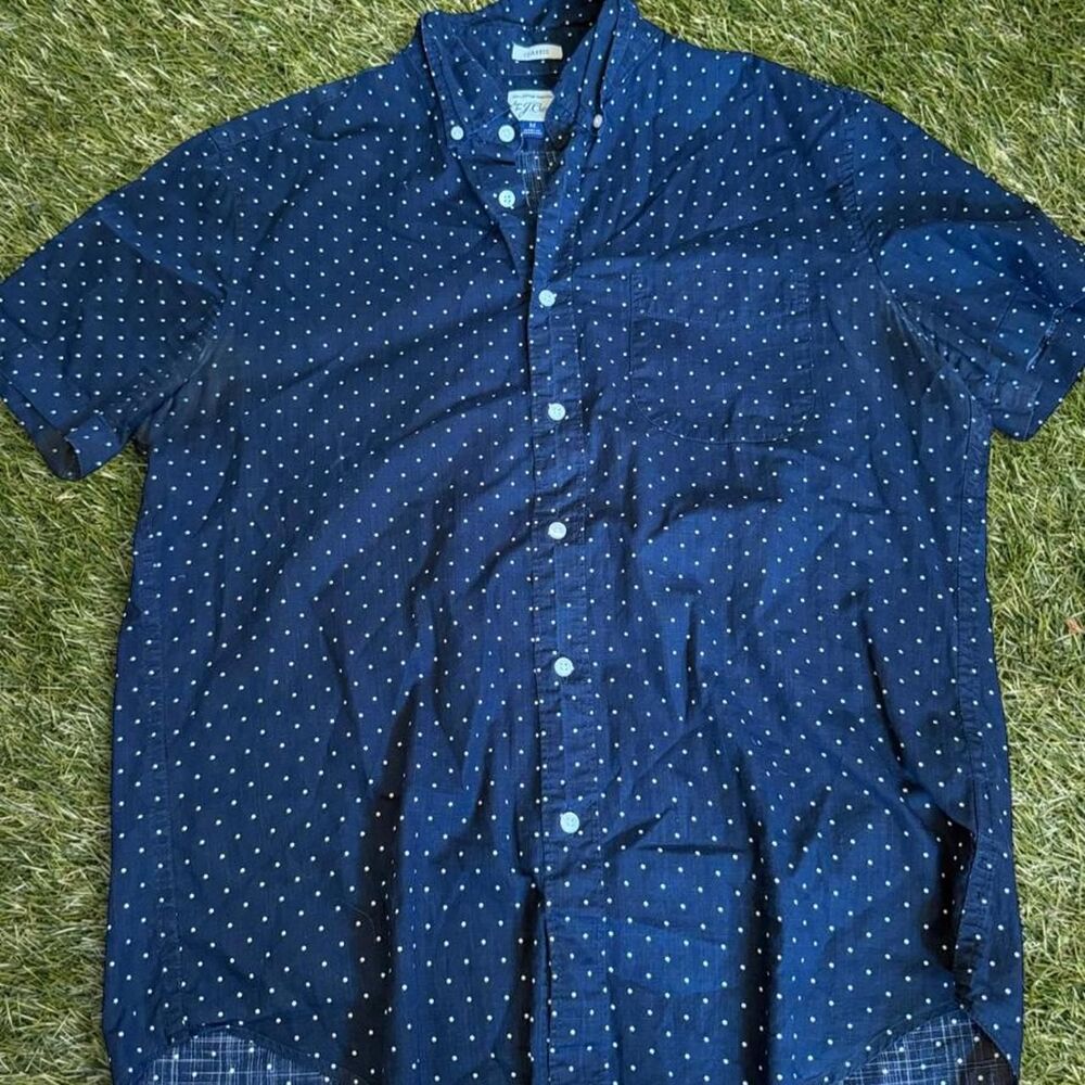 Jcrew Men's Navy and Black Shirt